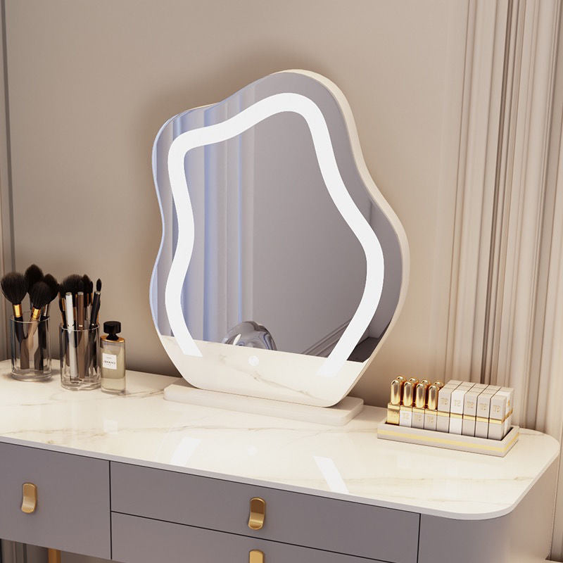 Buy Hollywood Mirror with Lights for Wall ed or op, Professional Illuminated  Dressing Table Mirror with with 12 Dimmable LED Bulbs, Large Frameless Light  Up Makeup Vanity Mirror for Bedroom Online at
